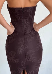 Solid Color Slim-Fit Hot Girl Lace Dress