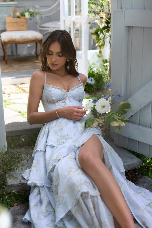 The Caterina Dress in Victorian Blue Roses