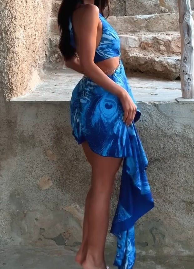 Sexy Halter Hollow Ocean Dress