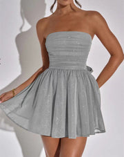 Strapless sequin skirt-MINI DRESS