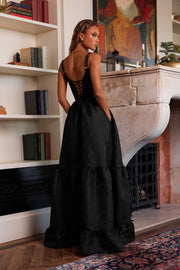 The Avery Dress in Black Windsor Brocade