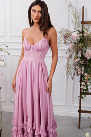 The Carmen Dress in Mauve Mist