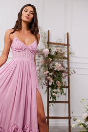 The Carmen Dress in Mauve Mist