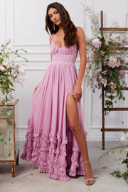 The Carmen Dress in Mauve Mist