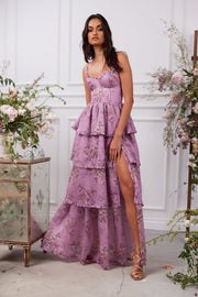 The Caterina Dress in Lilac Tapestry Rose