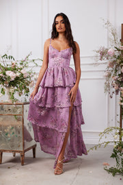 The Caterina Dress in Lilac Tapestry Rose