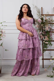 The Caterina Dress in Lilac Tapestry Rose