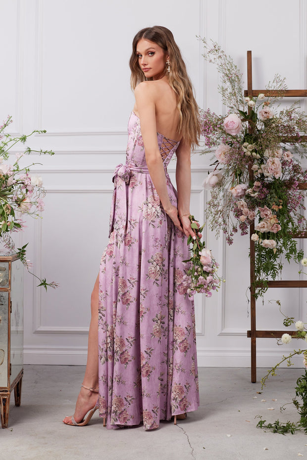 The Cecilia Dress in Lilac Tapestry Rose