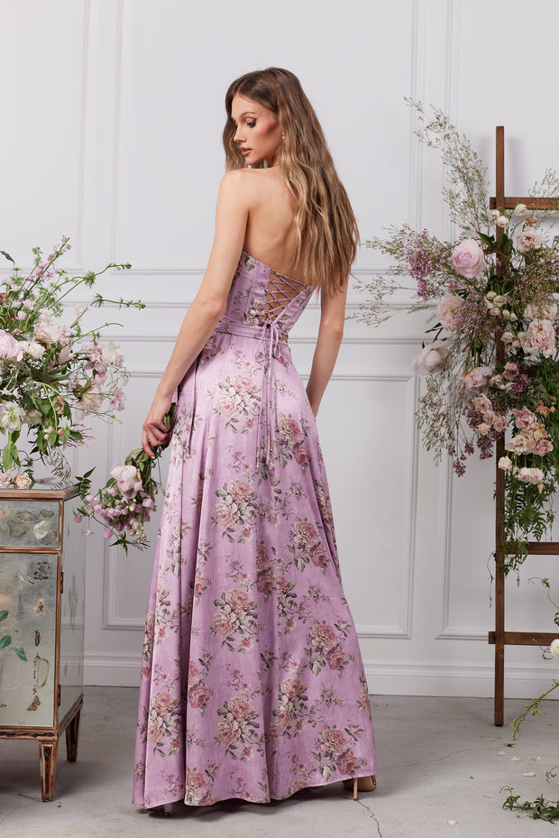 The Cecilia Dress in Lilac Tapestry Rose