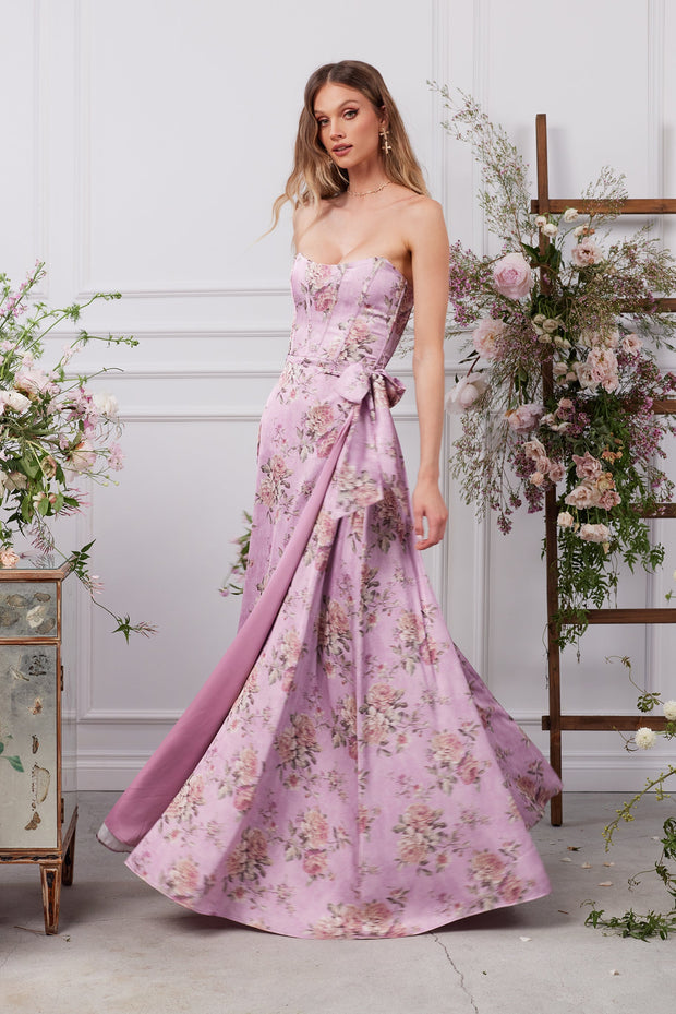 The Cecilia Dress in Lilac Tapestry Rose