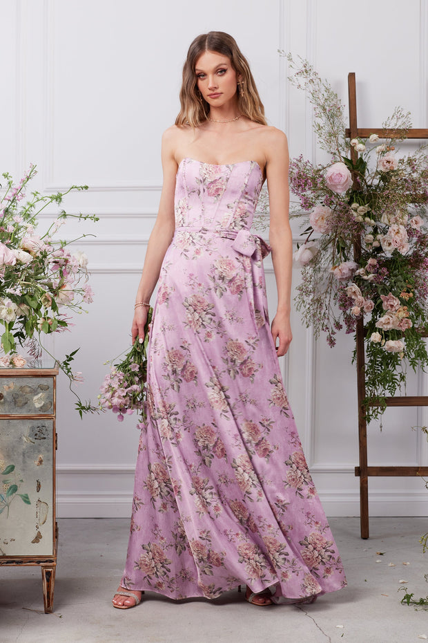 The Cecilia Dress in Lilac Tapestry Rose