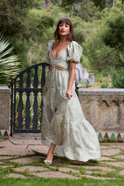 The Emma Dress in Sage Tapestry