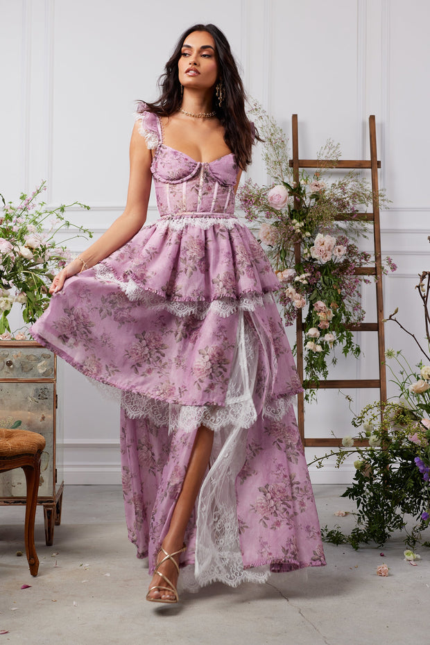 The Jolie Dress in Lilac Tapestry Rose