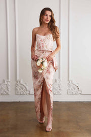 The June Dress in Peach Tapestry