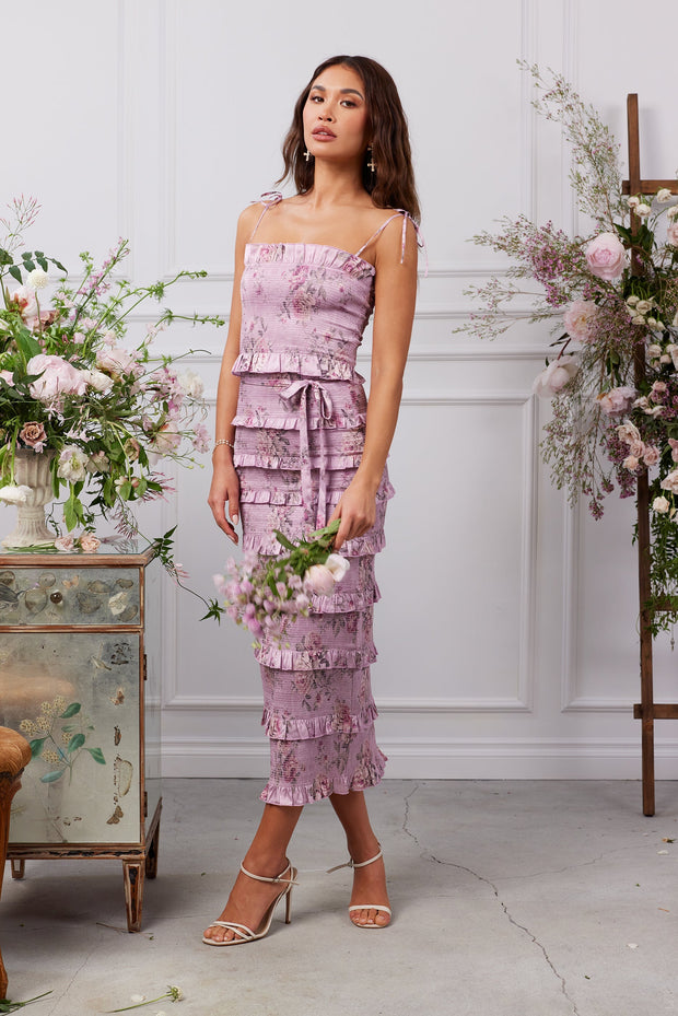 The Lily Dress in Lilac Tapestry Rose