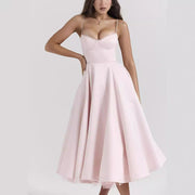 V-neck Brace Sleeveless Dress Pettiskirt Maxi Skirt