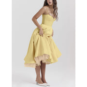 V-neck Brace Sleeveless Dress Pettiskirt Maxi Skirt