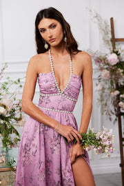 The Scarlette Dress in Lilac Tapestry Rose