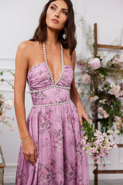 The Scarlette Dress in Lilac Tapestry Rose