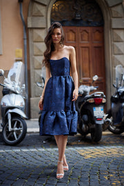 The Virginia Dress in Navy Baroque Floral