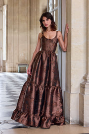 The Avery Dress in Cocoa Baroque Floral