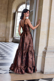 The Avery Dress in Cocoa Baroque Floral