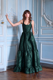 The Avery Dress in Emerald Baroque Floral