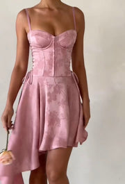 Sexy Sling Embroidery Tied Dress