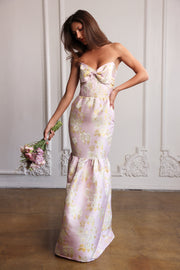 The Beth Dress in Light Lilac Baroque Floral