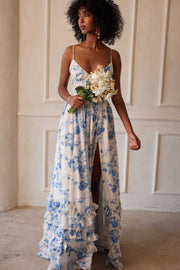 The Carmen Dress in Provencal Blue Floral