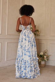 The Carmen Dress in Provencal Blue Floral