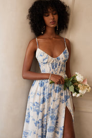 The Carmen Dress in Provencal Blue Floral