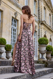 The Cecilia Dress in Chocolate Peony Print