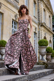 The Cecilia Dress in Chocolate Peony Print