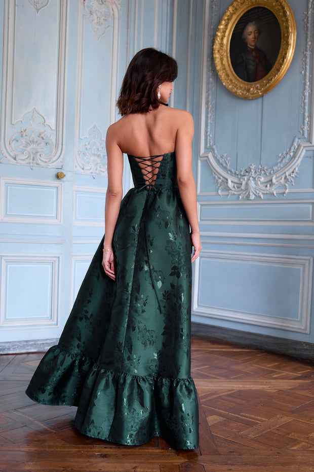 The Charlotte Dress in Emerald Baroque Floral