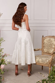 The Cora Dress in White Baroque Floral