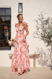 Sexy Elegant Sling Pleated Print Dress