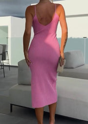 Sexy Spaghetti Straps Knitted Sheath Dress