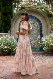 The Emma Dress in Peach Tapestry