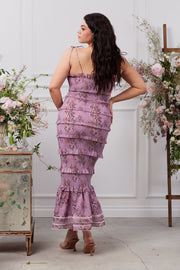 The Geranium Dress in Lilac Tapestry Rose