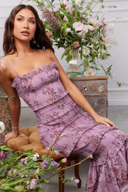 The Geranium Dress in Lilac Tapestry Rose