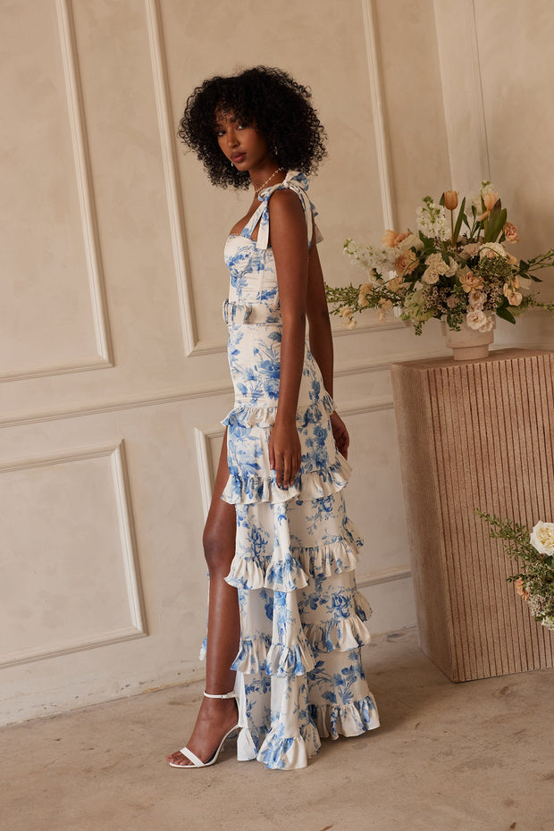 The Lisianthus Dress in Provencal Blue Floral