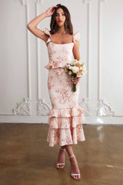 The Violet Dress in Peach Tapestry